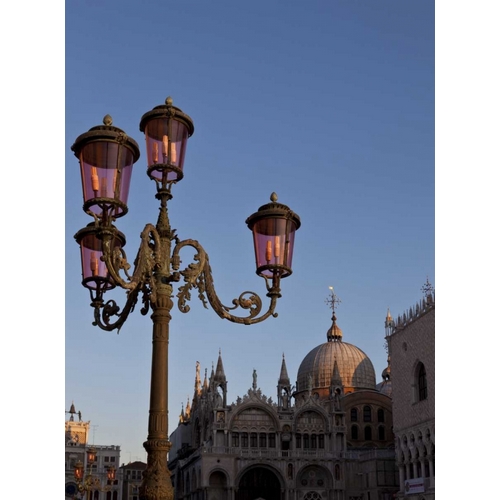 Italy, Venice Ornate lamp on St Marks Square